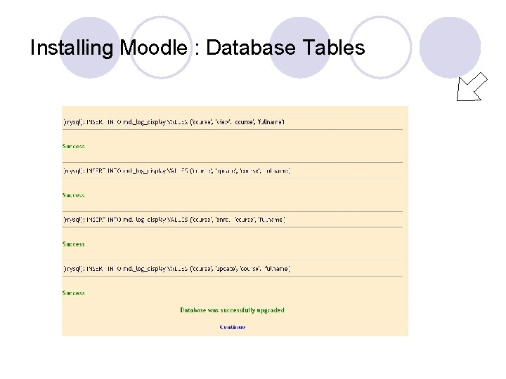 Installing Moodle : Database Tables 