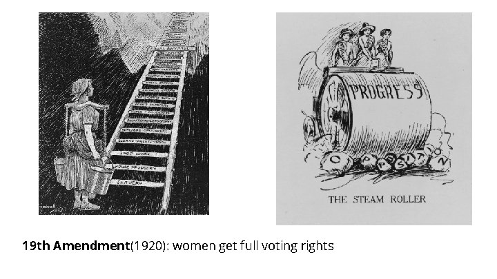 19 th Amendment(1920): women get full voting rights 