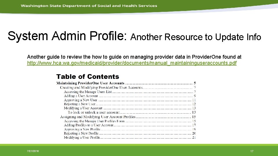 System Admin Profile: Another Resource to Update Info Another guide to review the how