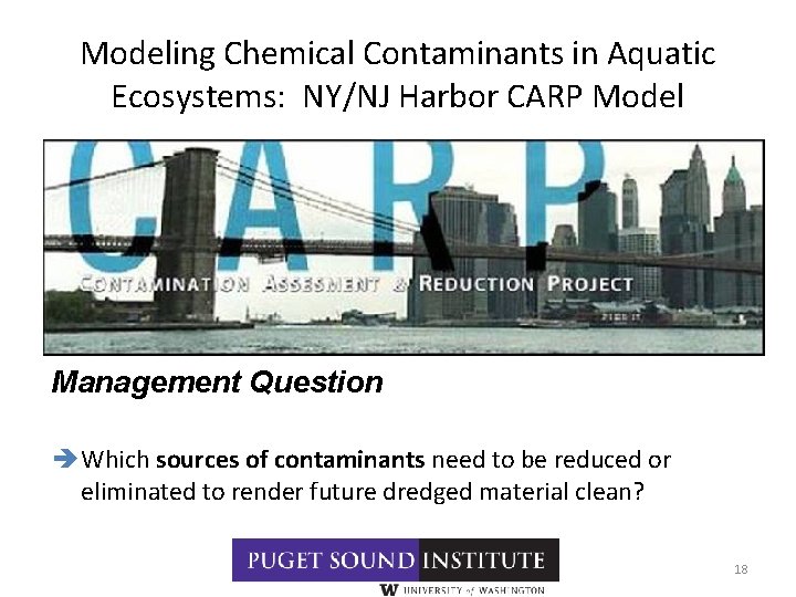 Modeling Chemical Contaminants in Aquatic Ecosystems: NY/NJ Harbor CARP Model Management Question è Which