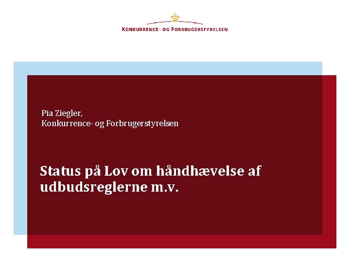 Pia Ziegler, Konkurrence- og Forbrugerstyrelsen Status på Lov om håndhævelse af udbudsreglerne m. v.