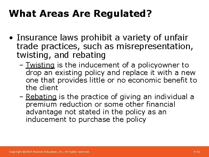 Chapter 8 Government Regulation of Insurance Agenda Reasons