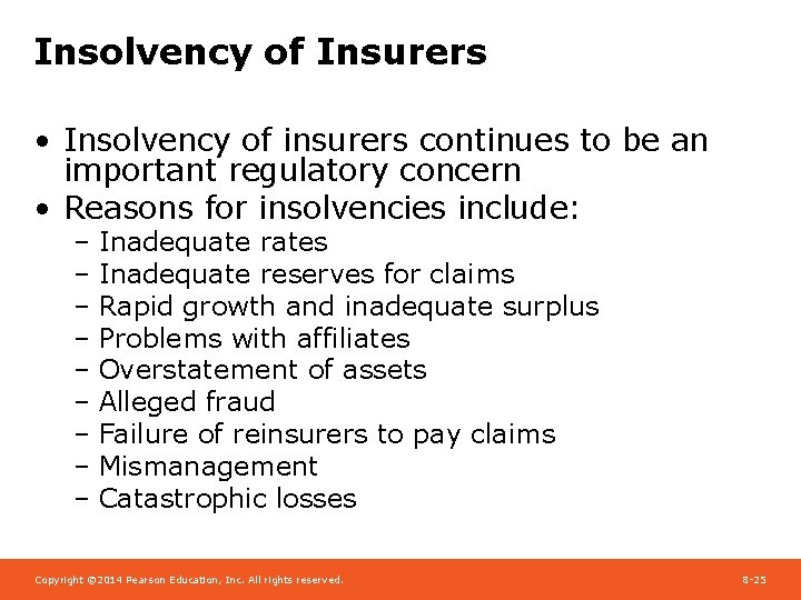 Chapter 8 Government Regulation of Insurance Agenda Reasons