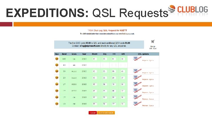 EXPEDITIONS: QSL Requests 