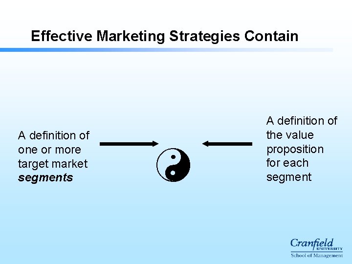 A definition of one or more target market segments Effective Marketing Strategies Contain A A definition of one or more target market segments Effective Marketing Strategies Contain A