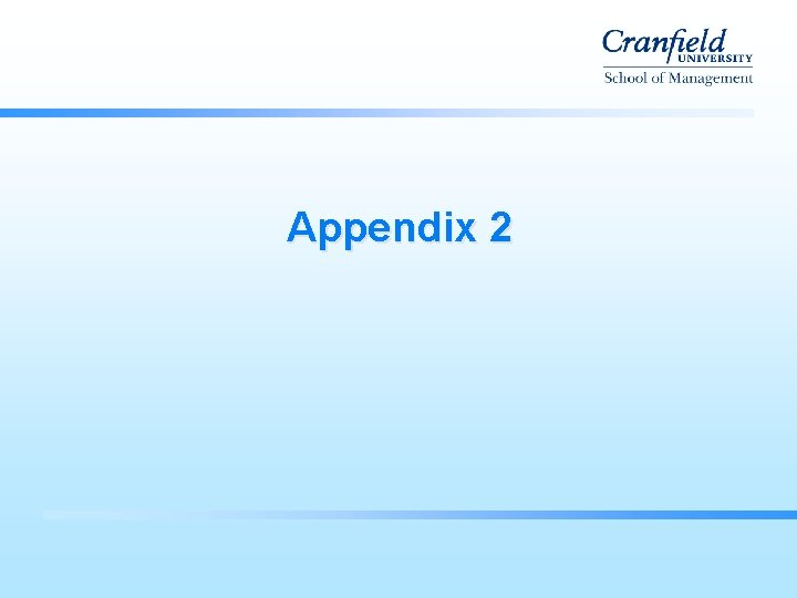 Appendix 2 Appendix 2