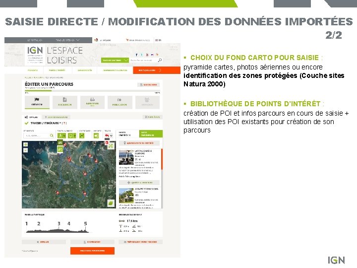 SAISIE DIRECTE / MODIFICATION DES DONNÉES IMPORTÉES 2/2 § CHOIX DU FOND CARTO POUR