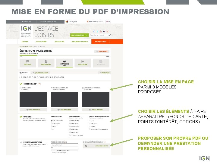 MISE EN FORME DU PDF D’IMPRESSION CHOISIR LA MISE EN PAGE PARMI 3 MODÈLES