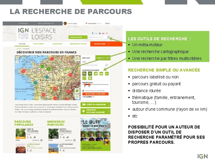 LA RECHERCHE DE PARCOURS LES OUTILS DE RECHERCHE : § Un méta-moteur § Une