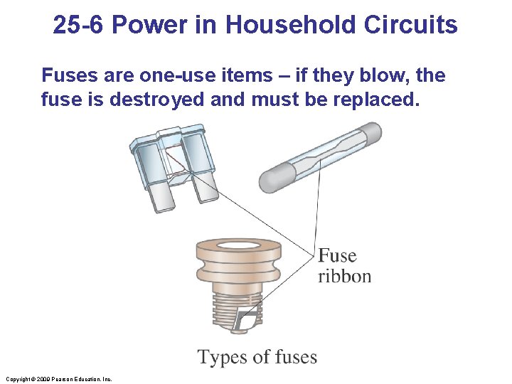 25 -6 Power in Household Circuits Fuses are one-use items – if they blow,