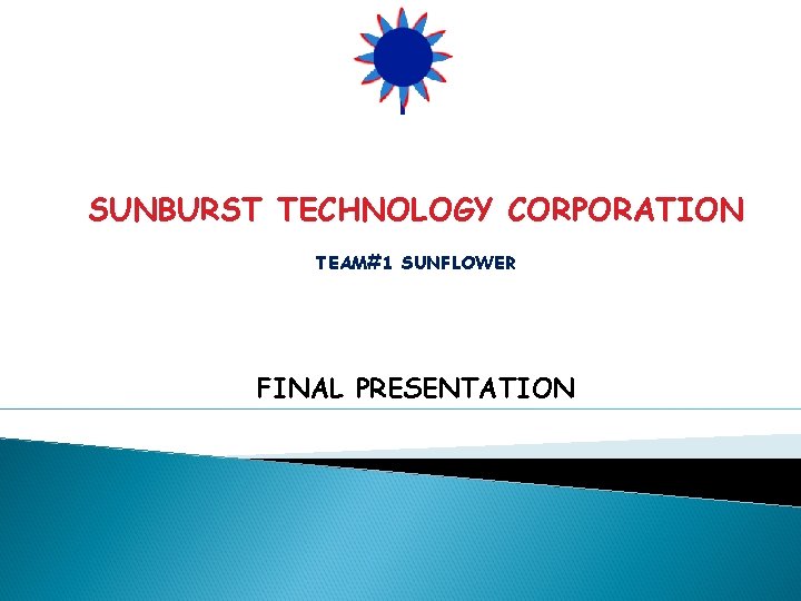 SUNBURST TECHNOLOGY CORPORATION TEAM#1 SUNFLOWER FINAL PRESENTATION 