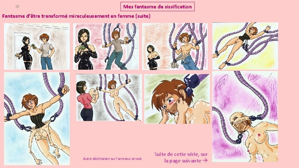 25 Mes fantasme de sissification Fantasme d’être transformé miraculeusement en femme (suite) Autre déclinaison