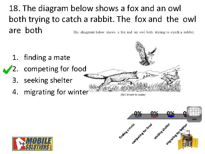 18. The diagram below shows a fox and an owl both trying to catch