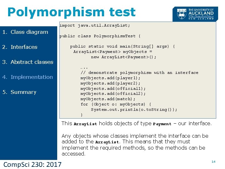 Polymorphism test import java. util. Array. List; 1. Class diagram public class Polymorphism. Test