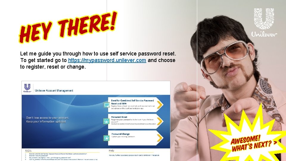 Let me guide you through how to use self service password reset. To get Let me guide you through how to use self service password reset. To get