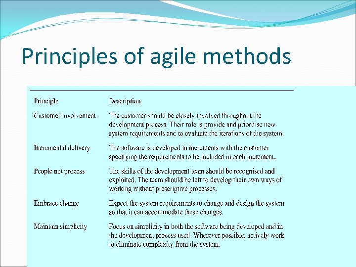 Principles of agile methods 13 