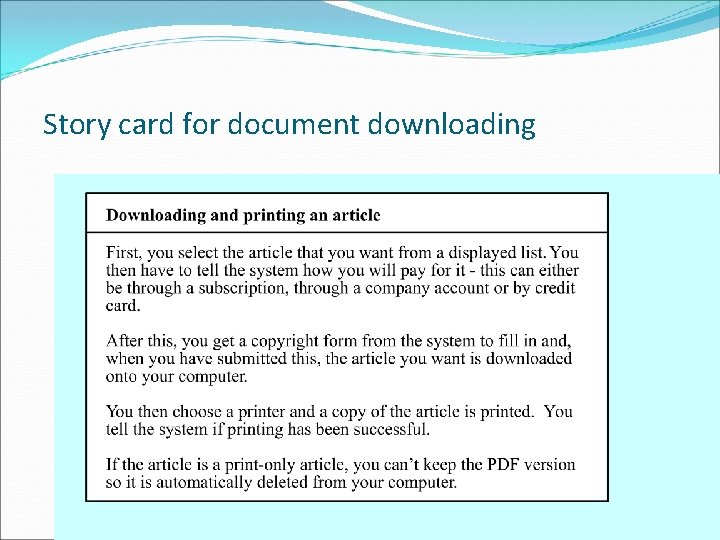 Story card for document downloading 21 