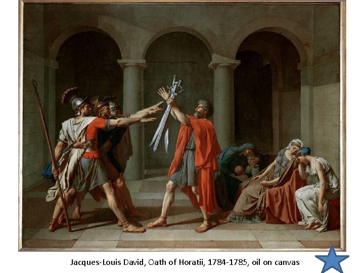 Jacques-Louis David, Oath of Horatii, 1784 -1785, oil on canvas 