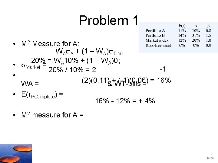 Problem 1 • M 2 Measure for A: WA A + (1 – WA)