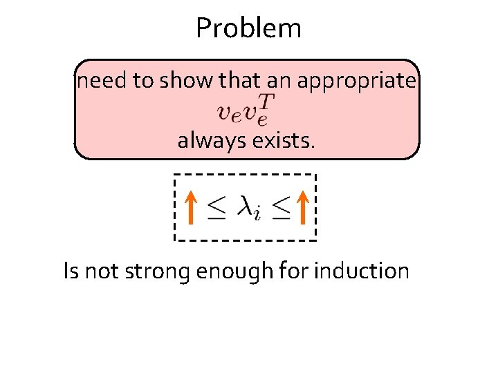 Problem need to show that an appropriate always exists. Is not strong enough for