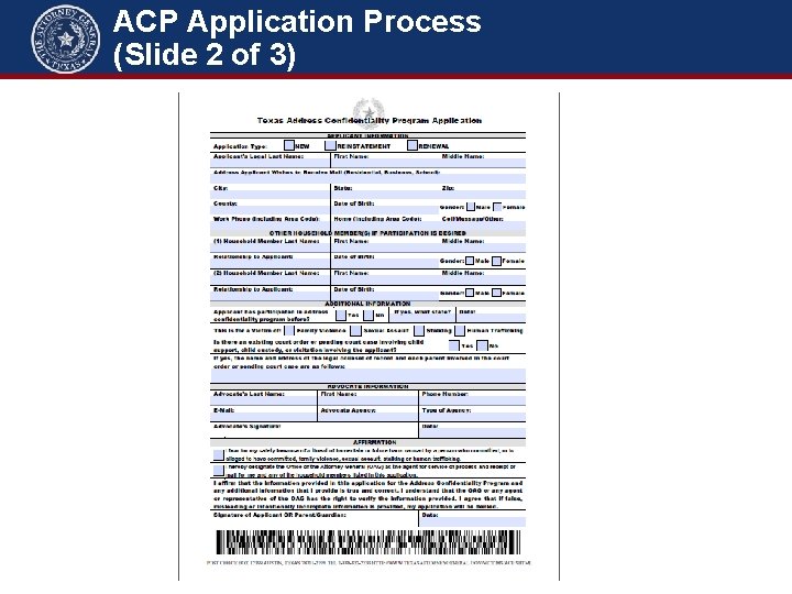 ACP Application Process (Slide 2 of 3) 