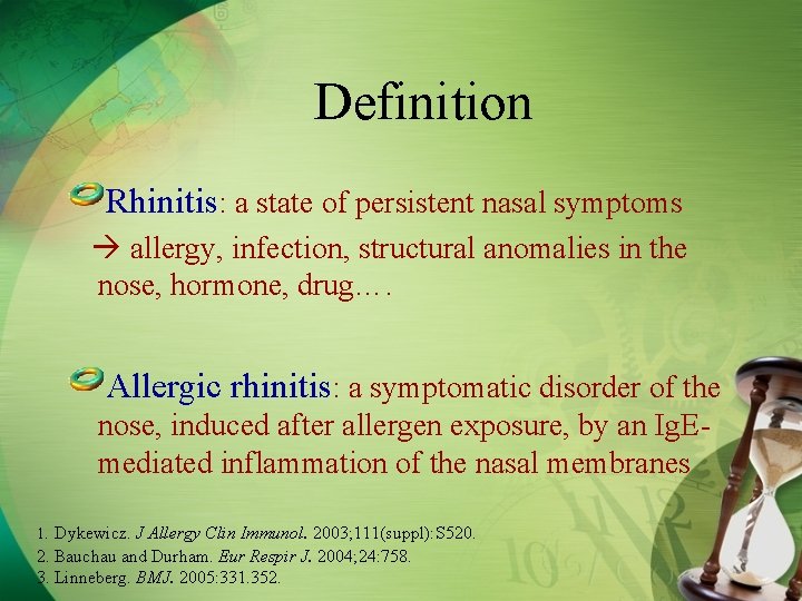 ARIA guideline 2001 Allergic Rhinitis and its Impact