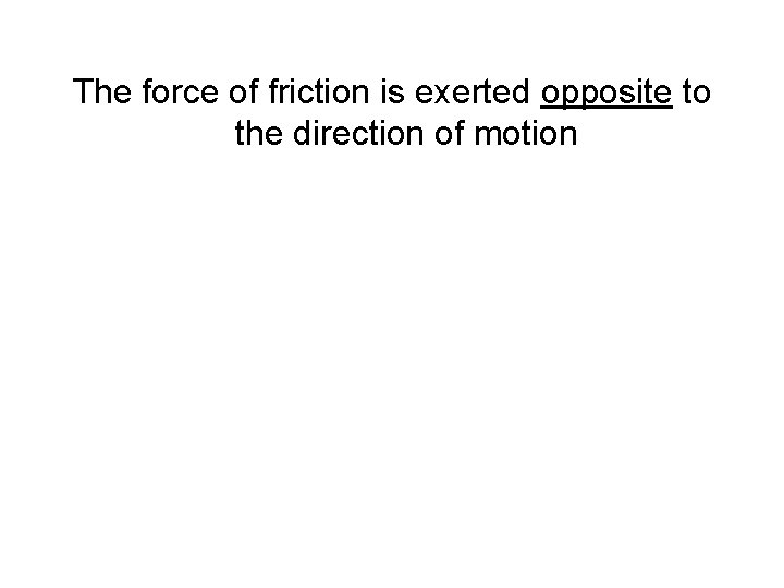 The force of friction is exerted opposite to the direction of motion 