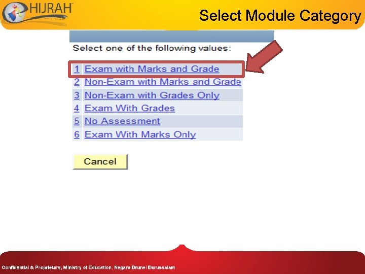 Select Module Category 