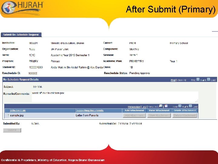 After Submit (Primary) 