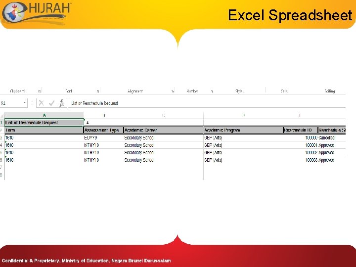 Excel Spreadsheet 