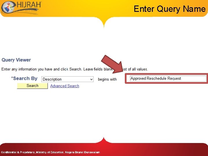 Enter Query Name 