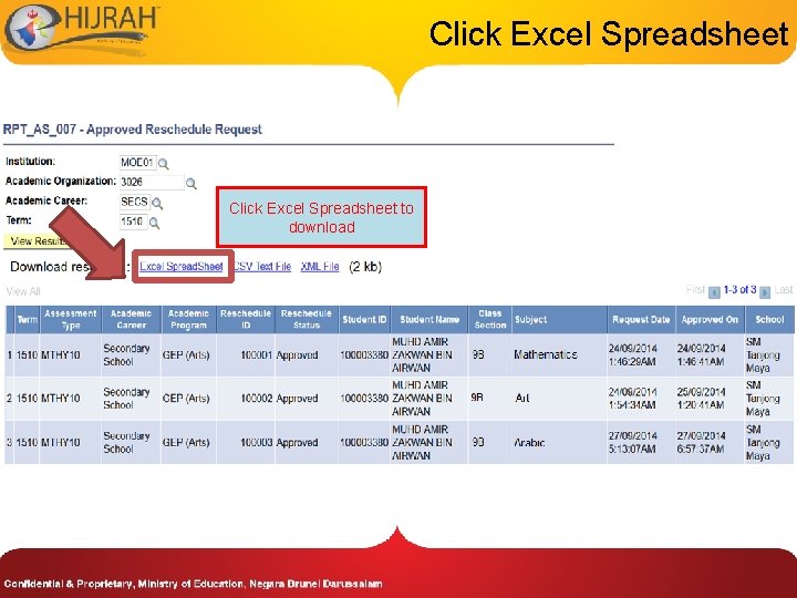 Click Excel Spreadsheet to download 