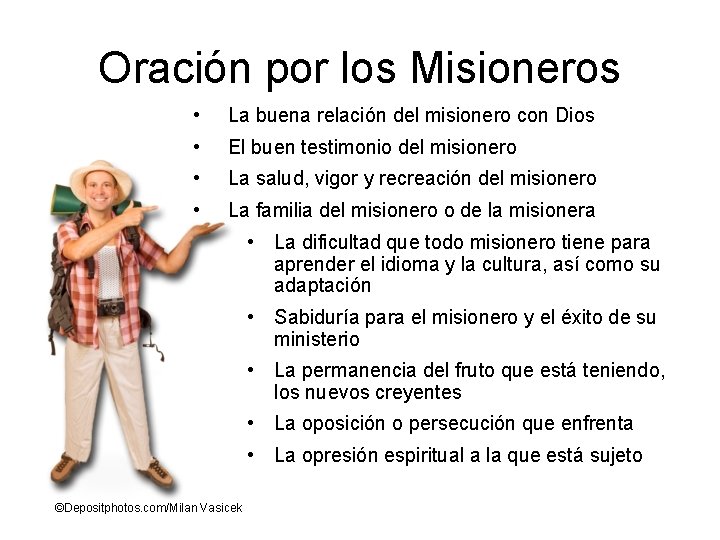 Oración por los Misioneros • La buena relación del misionero con Dios • El