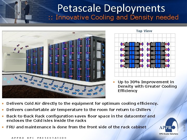 Petascale Deployments : : Innovative Cooling and Density needed Top View • Up to Petascale Deployments : : Innovative Cooling and Density needed Top View • Up to