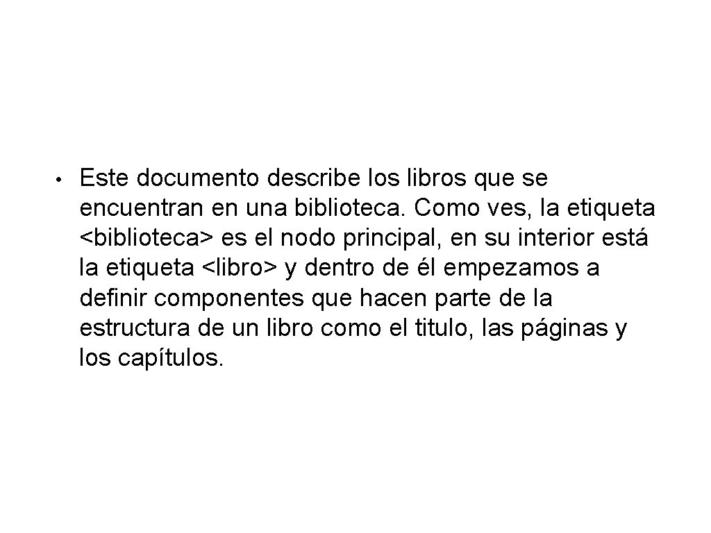  • Este documento describe los libros que se encuentran en una biblioteca. Como