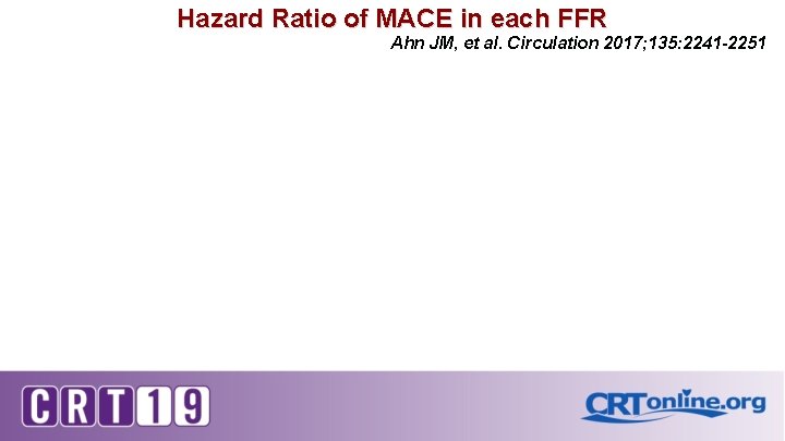 Hazard Ratio of MACE in each FFR Ahn JM, et al. Circulation 2017; 135: