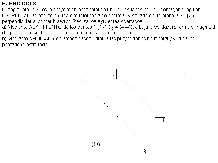 EJERCICIO 3 El segmento 1'- 4' es la proyección horizontal de uno de los