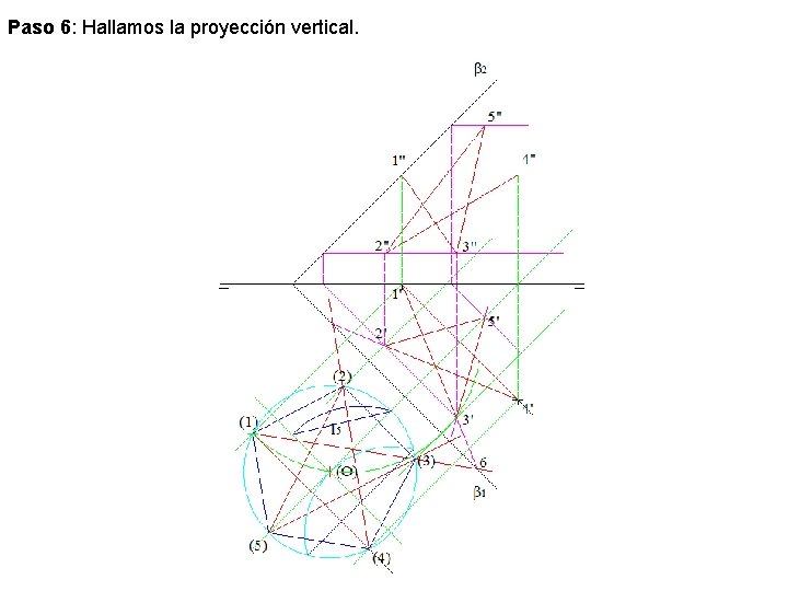 Paso 6: Hallamos la proyección vertical. 