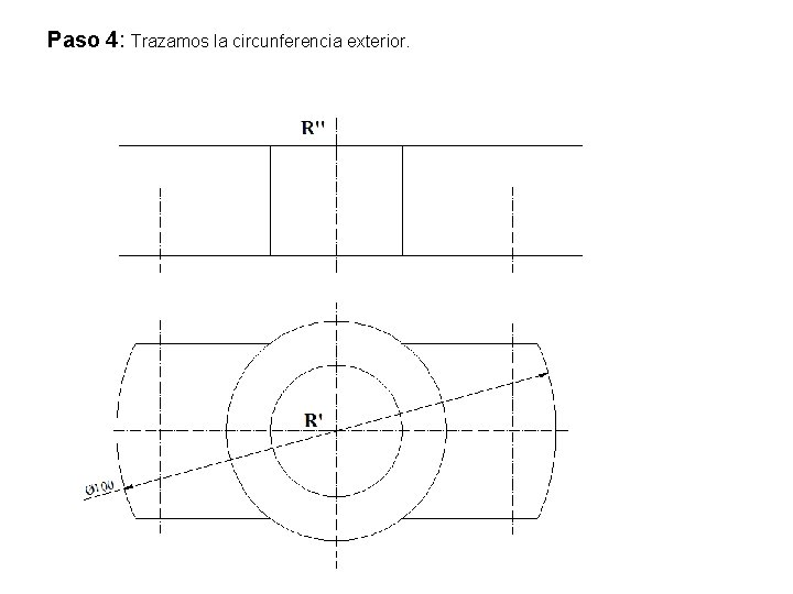 Paso 4: Trazamos la circunferencia exterior. 