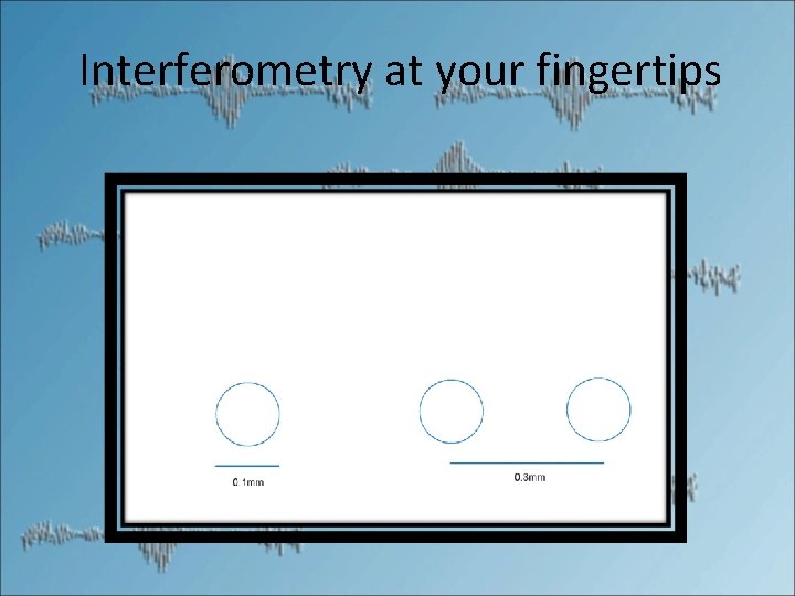 Interferometry at your fingertips 