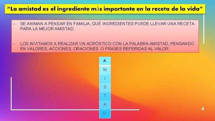 - SE ANIMAN A PENSAR EN FAMILIA, QUÉ INGREDIENTES PUEDE LLEVAR UNA RECETA PARA