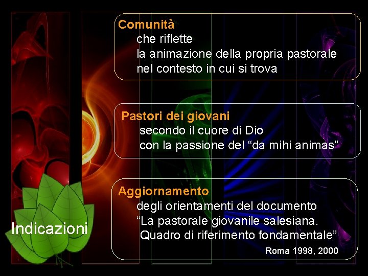 Comunità che riflette la animazione della propria pastorale nel contesto in cui si trova