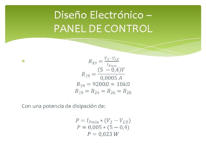 Diseño Electrónico – PANEL DE CONTROL 