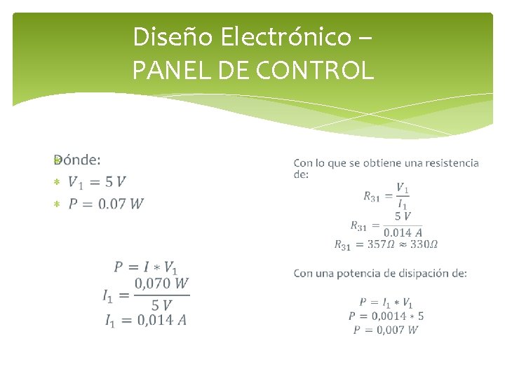 Diseño Electrónico – PANEL DE CONTROL 