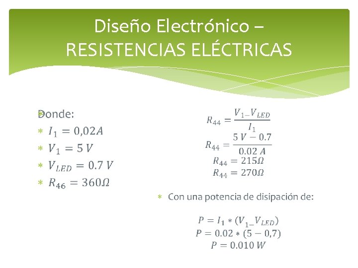 Diseño Electrónico – RESISTENCIAS ELÉCTRICAS 