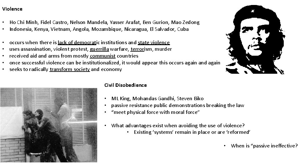 Violence • Ho Chi Minh, Fidel Castro, Nelson Mandela, Yasser Arafat, Ben Gurion, Mao Violence • Ho Chi Minh, Fidel Castro, Nelson Mandela, Yasser Arafat, Ben Gurion, Mao