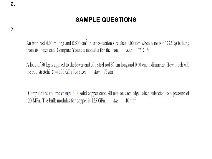 2. SAMPLE QUESTIONS 3. 