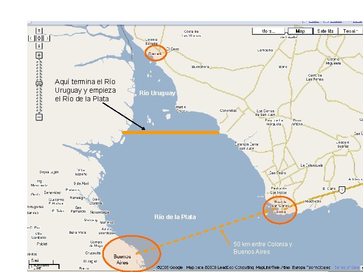 Aquí termina el Río Uruguay y empieza el Río de la Plata Río Uruguay