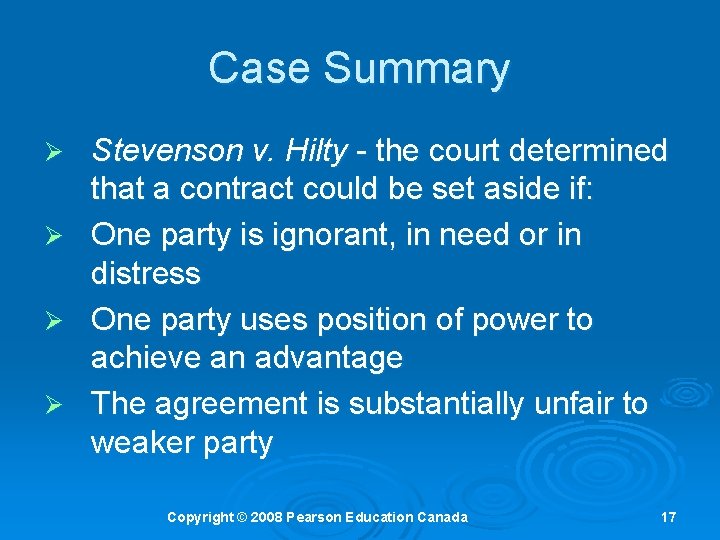 Case Summary Stevenson v. Hilty - the court determined that a contract could be Case Summary Stevenson v. Hilty - the court determined that a contract could be