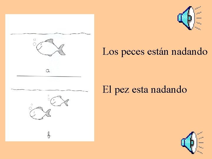 Los peces están nadando El pez esta nadando 